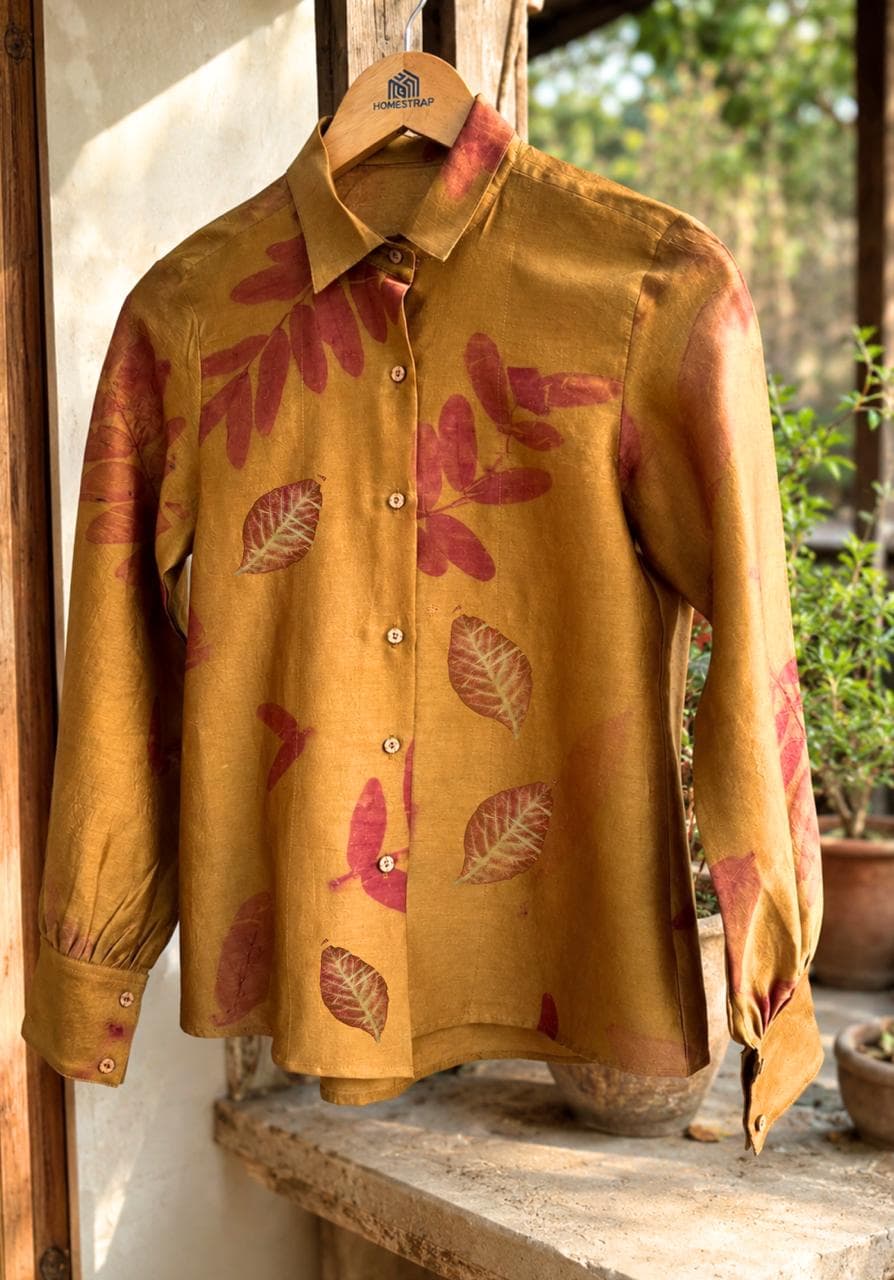 Chanderi silk shirt natural dye India - Himalayan Yew SewMuchBetter